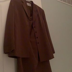 Le Suit Women’s Skirt Suit, Brown, SZ 12
